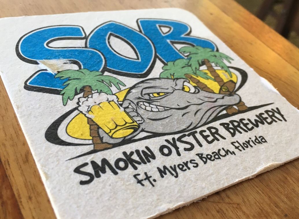 Smokin Oyster Brewery Drink Coaster-Fort Myers Beach